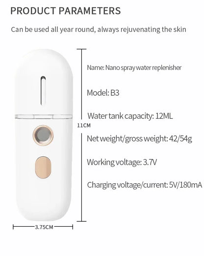 Portable Face Humidifier Hydrating Steamer